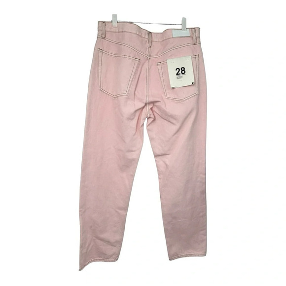 Re/Done Loose Washed Pink Denim Wide Leg Jeans NWT - Picture 5 of 9